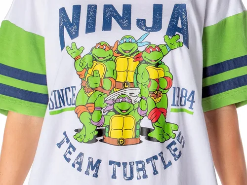 Vista 3 de INTIMO Nickelodeon Teenage Mutant Ninja Turtles - Camiseta de pijama para mujer desde 1984, Blanco
