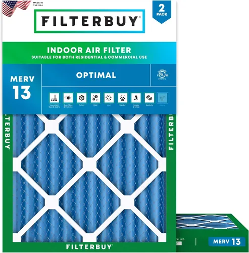 Vista 25 de Filterbuy Filtro de aire MERV 13 de 8 x 14 x 1 pulgadas, protección óptima contra el humo y la alergia (paquete de 2), filtros electrostáticos