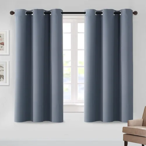 Vista 28 de MeilleMaison Cortinas opacas para dormitorio, con aislamiento térmico, oscurecimiento de habitación, cortinas insonorizadas para ventana, cortinas