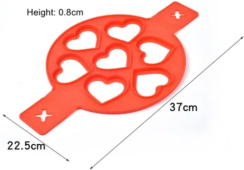 Vista 7 de Moldes antiadherentes para panqueques, molde de silicona para huevos fritos, reutilizable, para hacer panqueques, anillo de huevo, herramientas
