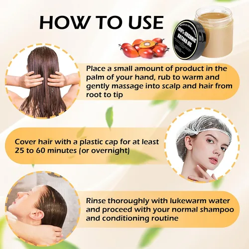 Vista 4 de Tratamiento capilar con aceite de batana crudo, nutre y revitaliza para un cabello suave y sin enredos, fácil aplicación para una hidratación