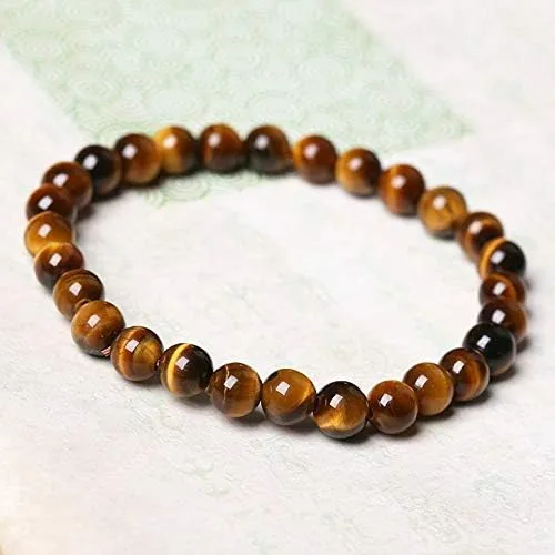 Vista 5 de HUYHOAT - Pulseras y brazalete de piedra natural 5A de ojo de tigre para mujeres y hombres, pulseras de cuentas de regalo, pulseras 7D3AI (0.630in)