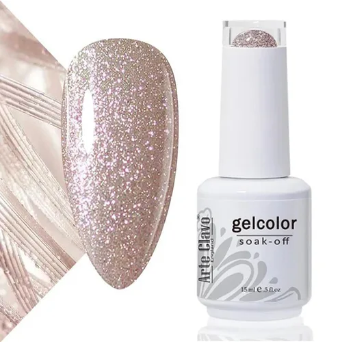Vista 44 de Arte Clavo Pearlescent Nude Gel Nail Polish 15ml - HEMA Free Soak off UV LED Nail Gel for Manicure, DIY Nail Art, Home Salon Use 11029