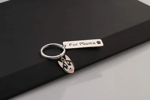 Vista 5 de BEKECH perro mamá regalo piel mamá llavero huella huella perro amante joyería perro perro persona regalo mamá perro regalo