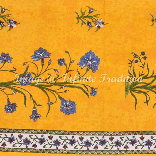 Vista 3 de Juego de sábanas de algodón 100% de algodón indio Rajasthani Jaipuri Sanganeri tradicional floral multicolor con 2 fundas de almohada cosidas, ropa