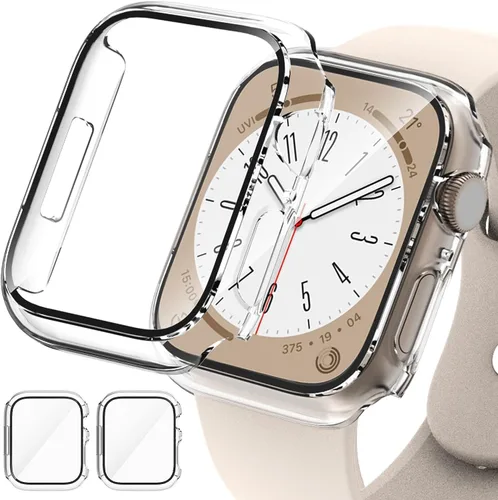 Vista 17 de Paquete de 2 fundas para Apple Watch 40mm SE Series 6/5/4/SE 2ª generación con protector de pantalla de vidrio templado, funda protectora completa