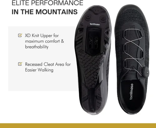 Vista 4 de Tommaso Strada Ready to Ride - Zapatos de ciclismo para hombre con aspecto Delta o SPD preinstalados, zapatos de bicicleta optimizados para hombres