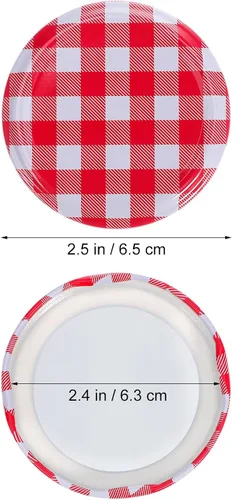 Vista 4 de Kichvoe Tapas para tarros de conserva, paquete de 40 tapas herméticas de 2.55 pulgadas para frascos de conserva, botellas de gelatina a prueba