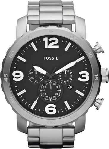 Vista 9 de Fossil Men's Nate Quartz Watch, Oversized Stainless Steel Chronograph Watch for Men