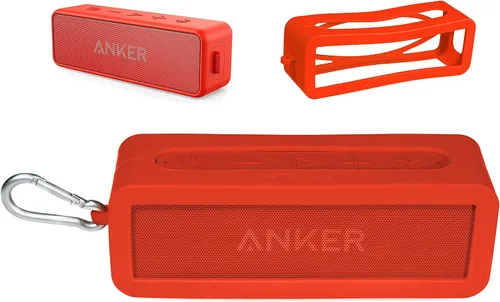Vista 7 de Funda de silicona personalizada para Anker Soundcore 2, SoundCore 2 Altavoz Bluetooth portátil de 12 W, protección completa contra golpes, sacudidas