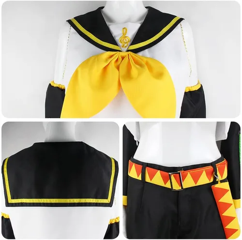 Vista 3 de Bleoavre Vocaloid02 Kagamine Rin Cosplay Kagamine Len Disfraz de Halloween Uniforme
