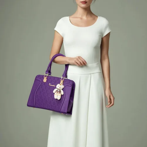 Vista 85 de Bolsos de mano de moda para mujer, bolsa de hombro, asa superior, bolsa de mano, juego de 4 piezas