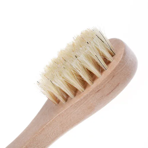 Vista 5 de Cepillo de limpieza facial para exfoliación facial, cepillo de cerdas naturales para cepillado en seco, juego de 3 unidades de limpieza de piel