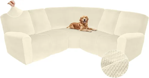 Vista 84 de Arfntevss Fundas de sofá seccional reclinable de terciopelo, Funda de sofá seccional de esquina para sofá reclinable, Funda elástica suave