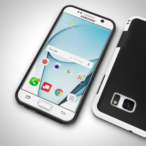 Vista 2 de Jeylly Funda para Galaxy S7, [3 colores] Slim Hybrid Impact Rugged Soft TPU Negro