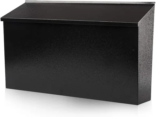 Vista 2 de KYODOLED Buzón de montaje en pared, buzón de correo de gran capacidad, caja de sugerencias de metal con cerradura, caja de papeletas con 50 tarjetas