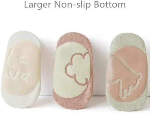 Vista 4 de Calcetines de suelo para bebé con empuñaduras antideslizantes para niños pequeños recién nacidos, antideslizantes, unisex, para niño y niña