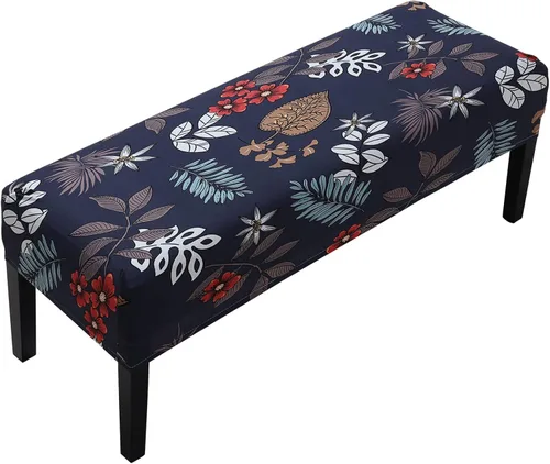 Vista 16 de Fuloon - Funda elástica de jacquard para banco de comedor, antipolvo, desmontable, funda para banco lavable, protector de cojín de asiento para Beige