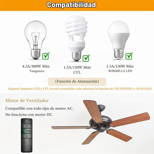 Vista 5 de Reemplazo de control remoto del ventilador de techo HD3 para decoración del hogar de Hampton Bay