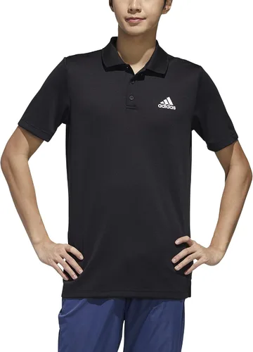 Vista 6 de adidas Camisa polo diseñada 2 Move de 3 rayas para hombre, Grey Five-black