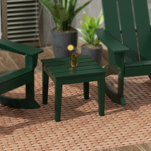 Vista 2 de WestinTrends Ashore - Mesa auxiliar Adirondack moderna para patio al aire libre, color verde oscuro