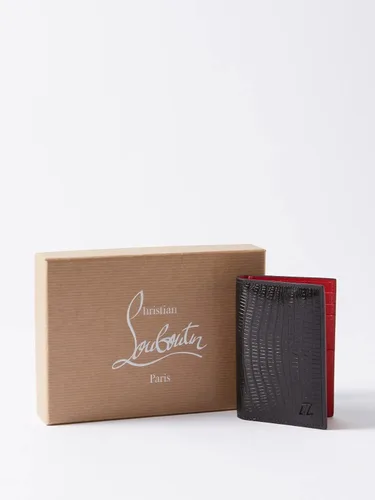 Vista 2 de Christian Louboutin Tarjetero de cuero negro Sifnos para hombre, Negro -, Tarjetero