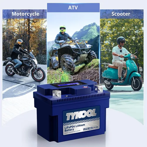 Vista 5 de TYKOOL YTZ5S - Batería de litio para motocicleta, 12,8 V, 3 Ah, 180 CCA LiFePO4, batería para deportes de motor para ATV, UTV, motos de nieve, moto