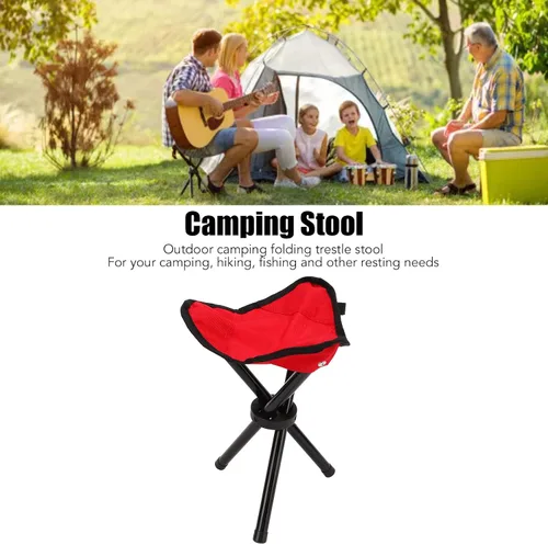 Vista 5 de RiToEasysports Taburete trípode para camping, portátil plegable trípode, silla de campamento ligera para senderismo, caminar, pesca, viajes, mesa