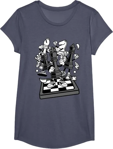 Vista 16 de Figura cómica Camiseta de tablero de ajedrez jugador de ajedrez Azul Marino