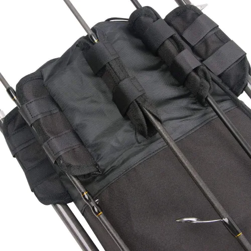 Vista 6 de Bolsa de caña de pescar multifunción - Funda impermeable para carrete de caña, bolsa de transporte de lona duradera, gran regalo de almacenamiento