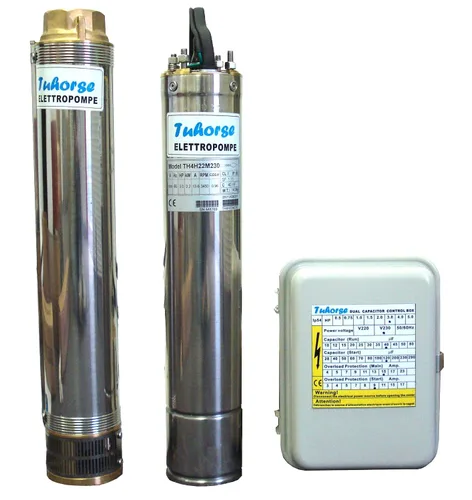 Vista 2 de Bomba sumergible de pozo de 3 HP de 4 "Juego completo con motor, extremo de bomba y caja de control. Cabezal máximo de 620 pies, nominal 15gpm