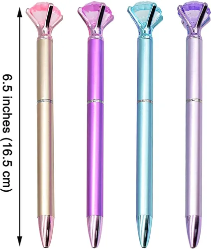 Vista 3 de Maydahui 24 bolígrafos novedosos (12 bolígrafos retráctiles de diamante grande + 12 bolígrafos de gel de sirena para niñas, mujeres y estudiantes)
