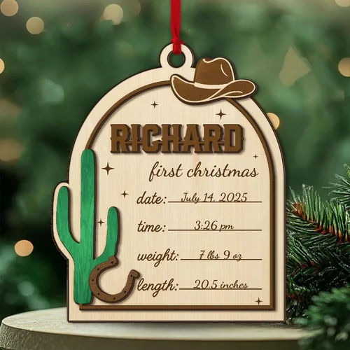 Vista 24 de Adorno personalizado de cerámica para la primera Navidad del bebé 2025 – Recuerdo navideño de copo de nieve personalizado con nombre, nuevo adorno