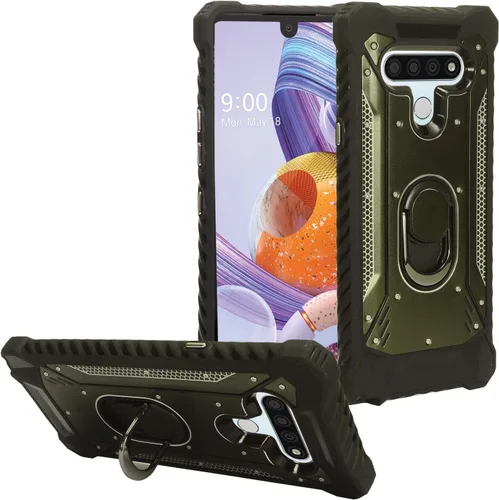 Vista 16 de Para LG Stylo 6 LM-Q730 (2020) - Funda híbrida con soporte de anillo - RS2 Negro
