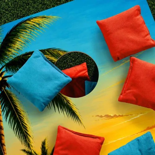 Vista 6 de Tailgating Pros Tablas de Cornhole de 4 x 2 pies, tamaño reglamentario oficial, juego de cornhole de diseño de madera con 8 bolsas de frijol, funda