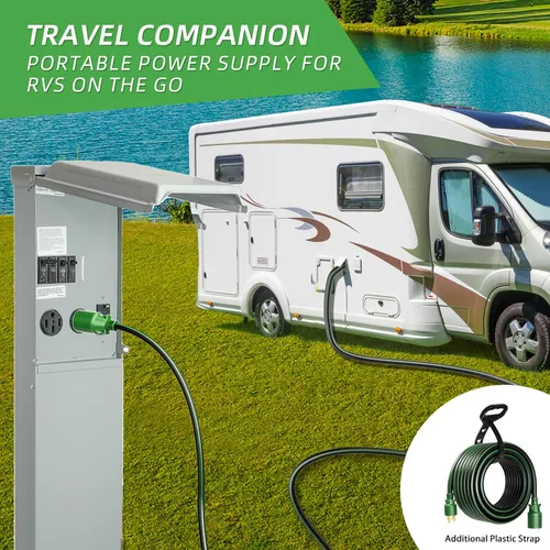 Vista 7 de Cable de extensión generador de 4 clavijas de 30 amperios de 10 pies, NEMA L14-30P/L14-30R, 125/250 voltios hasta 7500 vatios, cable de alimentación
