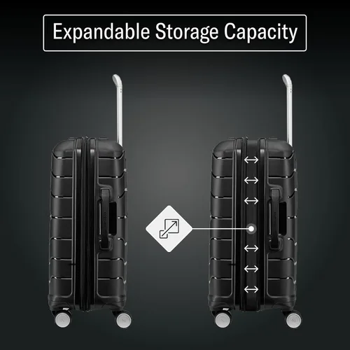 Vista 6 de Samsonite Freeform Maleta rígida, expandible con ruedas dobles giratorias, Amatista púrpura