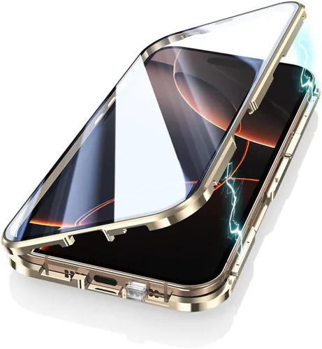 Vista 35 de Funda Henghui magnética con cierre compatible con iPhone 11, de vidrio, con protector de lente de cámara y protector de pantalla, cierre de Azul