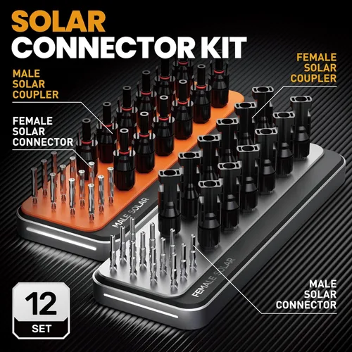 Vista 4 de Kit de herramientas de crimpado de conector solar SOMELINE, crimpador de 14-10 AWG para cable de panel solar con 12 pares de conectores solares