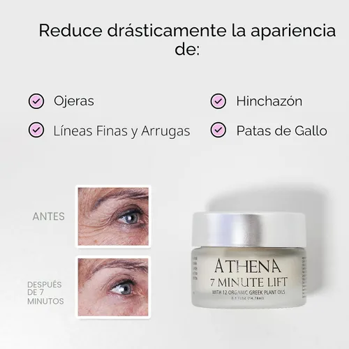 Vista 7 de Athena 7 Minute Lift - Crema de estiramiento facial instantáneo - Resultados en 7 minutos - Suero para tensar ojos, cuello, cara, levantamiento