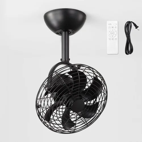 Vista 9 de LEDIARY Ventilador pequeño de montaje en pared de 16 pulgadas y control Negro
