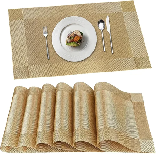 Vista 12 de Manteles individuales, manteles individuales para cocina, comedor, resistentes al calor, antideslizantes, lavables, de PVC, fáciles de limpiar