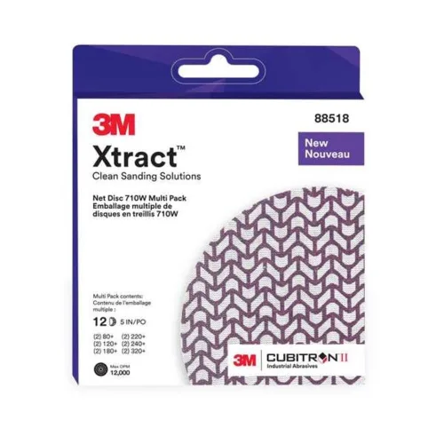 Vista 15 de 3M Xtract Net Disc 710W, 120+, 3 pulgadas, Die 300V, paquete de 50 discos de lijado con gancho y bucle, prácticamente libre de polvo, opción premium