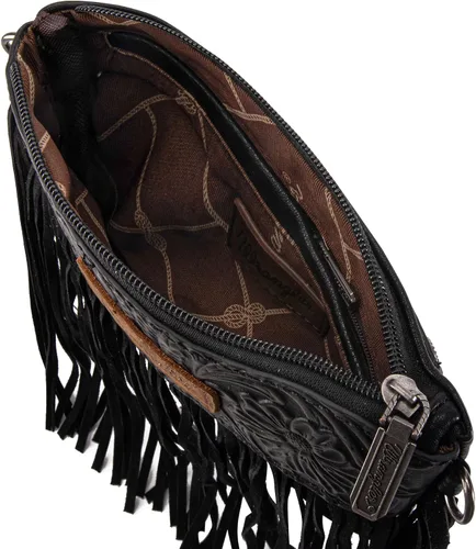 Vista 5 de Wrangler Bolso Cruzado Pequeño para Mujeres Bolso de Muñeca con Flecos Bolso Occidental