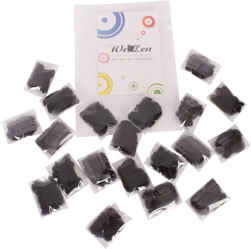 Vista 7 de WeKen Red de pelo invisible con borde elástico para mujeres, servicio de alimentos, ballet, moño, dormir, embalaje individual, 20 pulgadas Negro