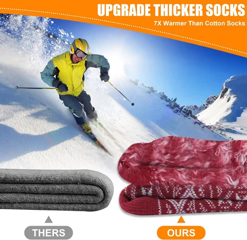 Vista 5 de Sunew - Calcetines deportivos térmicos, cálidos, unisex, gruesos, con aislamiento térmico, para invierno