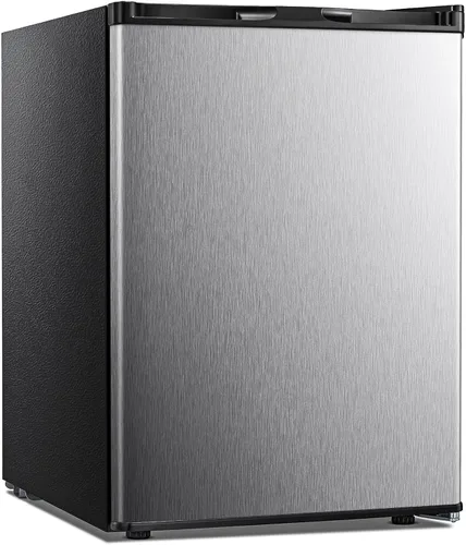 Vista 16 de Kismile Mini congelador, congelador vertical de 1.1 pies cúbicos con puerta individual reversible, estantes extraíbles, congelador pequeño con Negro