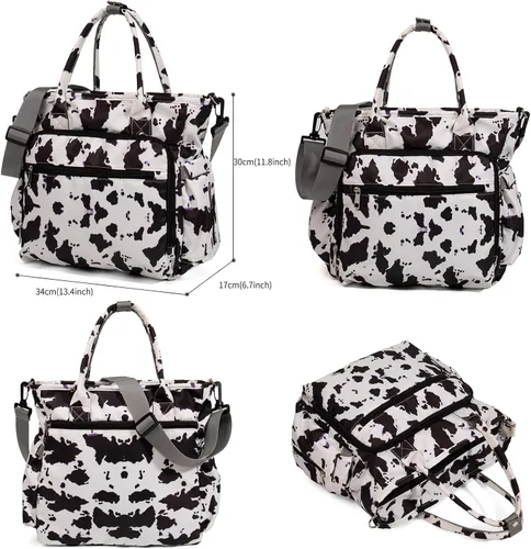 Vista 2 de Bolsa de pañales para bebé, portátil, impermeable y de gran capacidad, con correa para el hombro, ganchos para cochecito