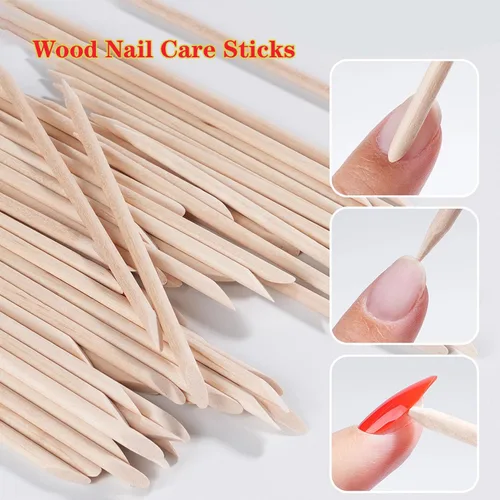 Vista 6 de 800 palitos de madera naranja para arte de uñas, herramienta multifuncional para manicura y pedicura, 4.5 pulgadas