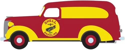 Vista 2 de 1939 Chevy Panel Truck, rojo - Greenlight 41140A/48-1/64 Escala Diecast Model Toy Car